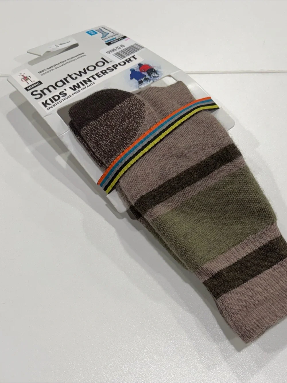 SmartWool Boys Girls XS Wintersport Stripe Full Cushion Ski Socks Brown NWT Kids